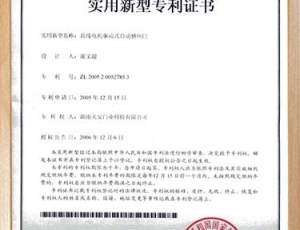 湖南实用新型专利证书
